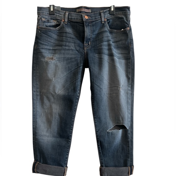 J BRAND NWT Disstresed Cropped, Cuffed, Low Rise Jeans - Picture 1 of 6